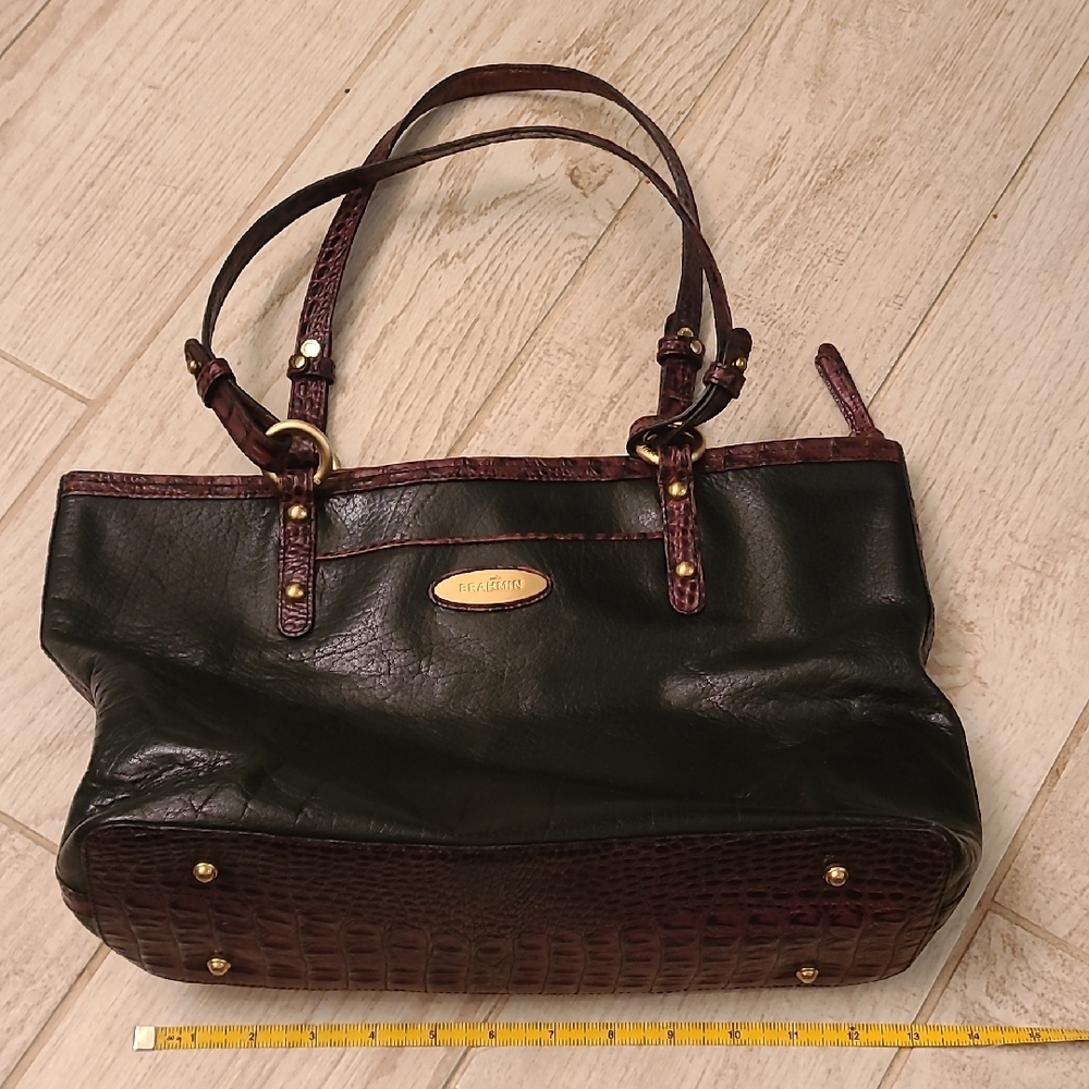 Brahmin Black and Brown Shoulder Bag In EUC!